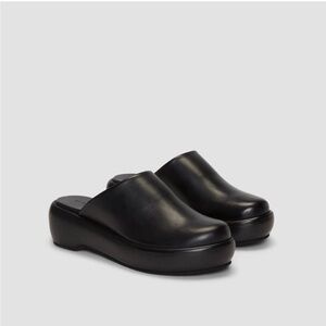 Black Everlane Leather Women's Puffa Flatform Clogs